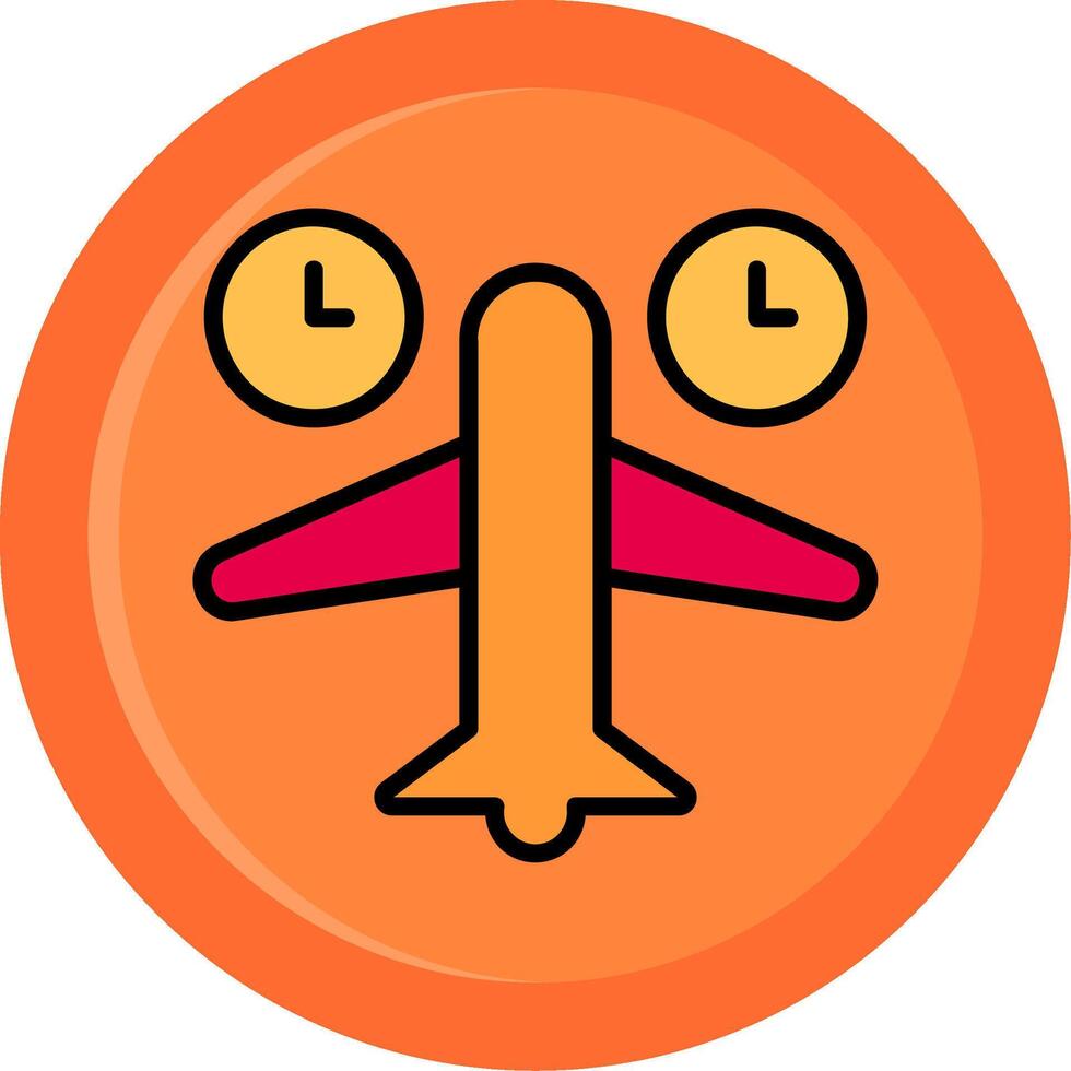 Jet Lag Line Filled Circle Icon vector