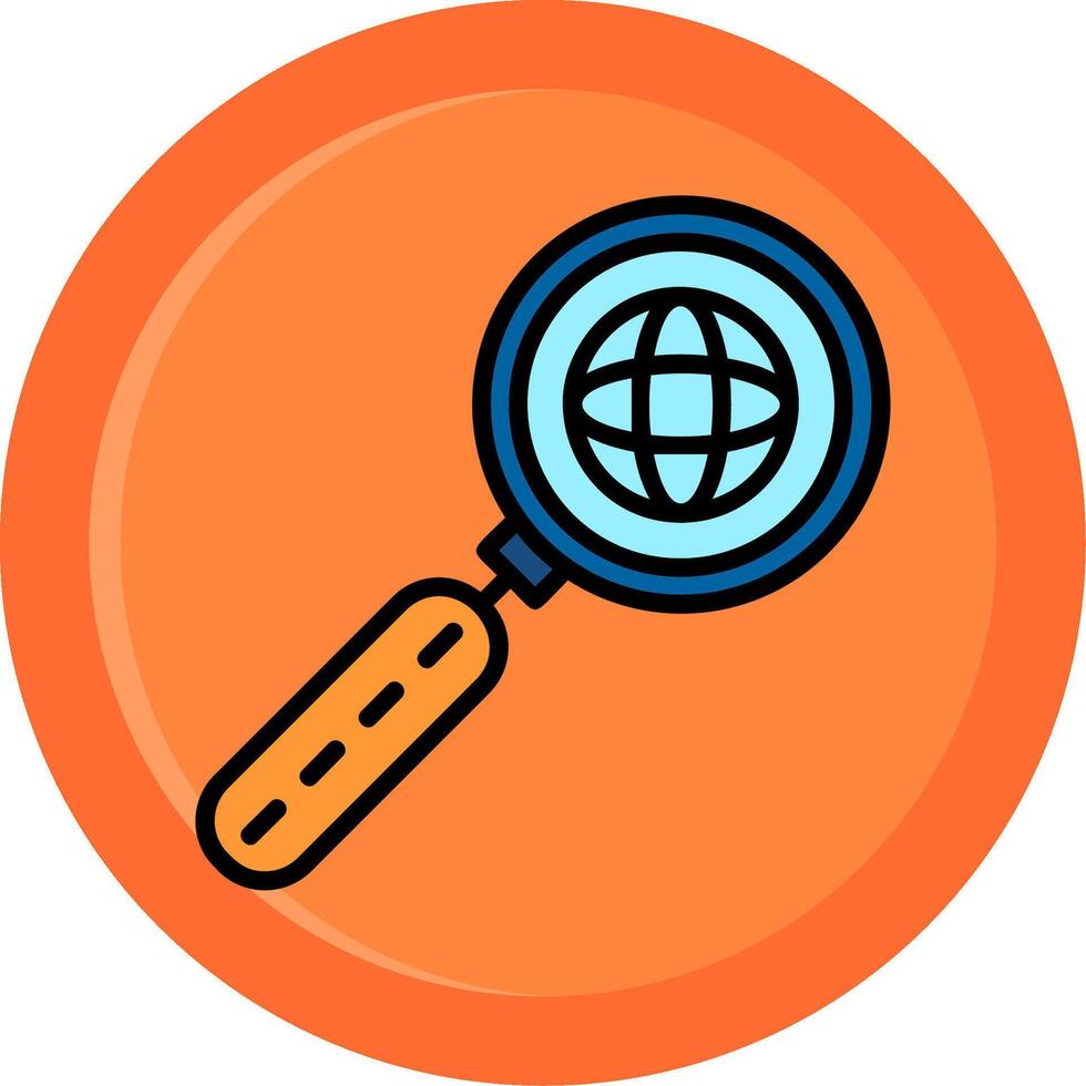Internet Research Line Filled Circle Icon vector