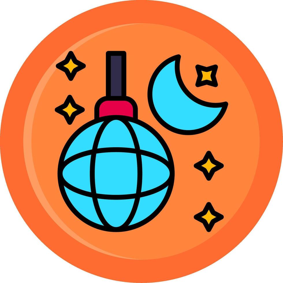 Nightlife Line Filled Circle Icon vector
