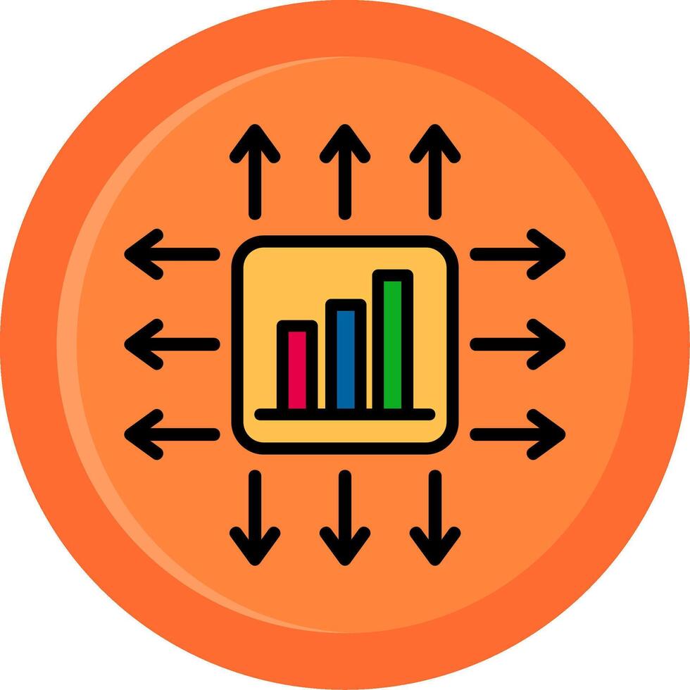 Performance Marketer Line Filled Circle Icon vector