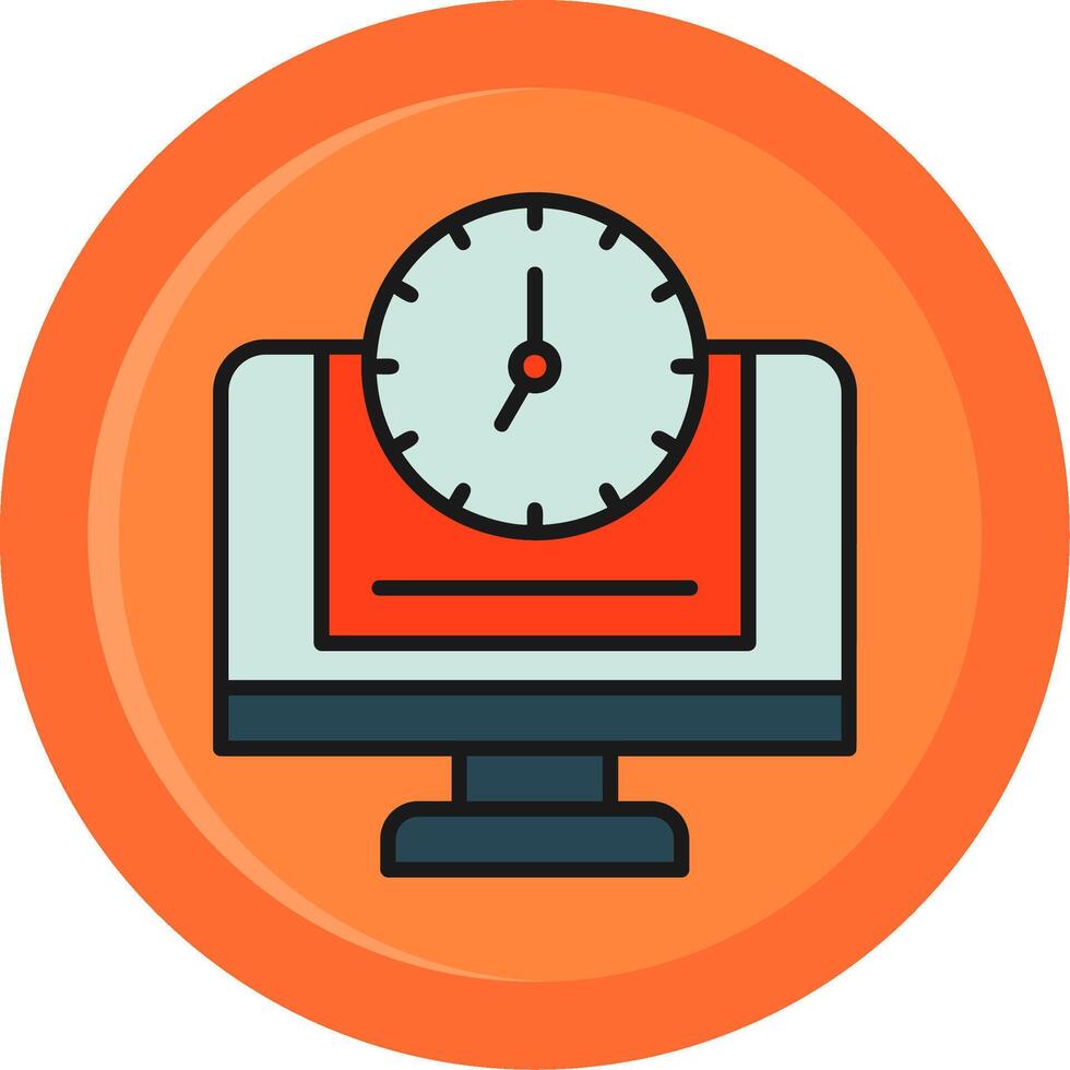 24 7 Monitoring Line Filled Circle Icon vector