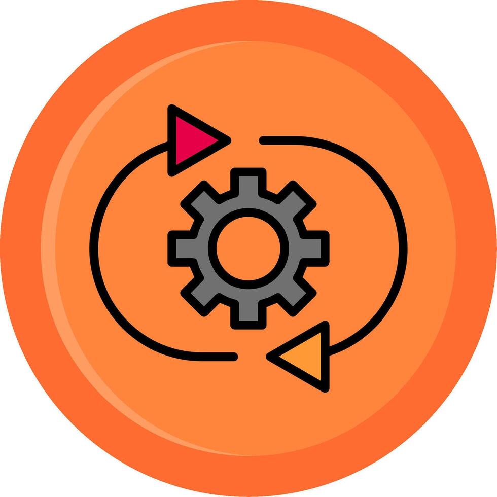Optimization Line Filled Circle Icon vector