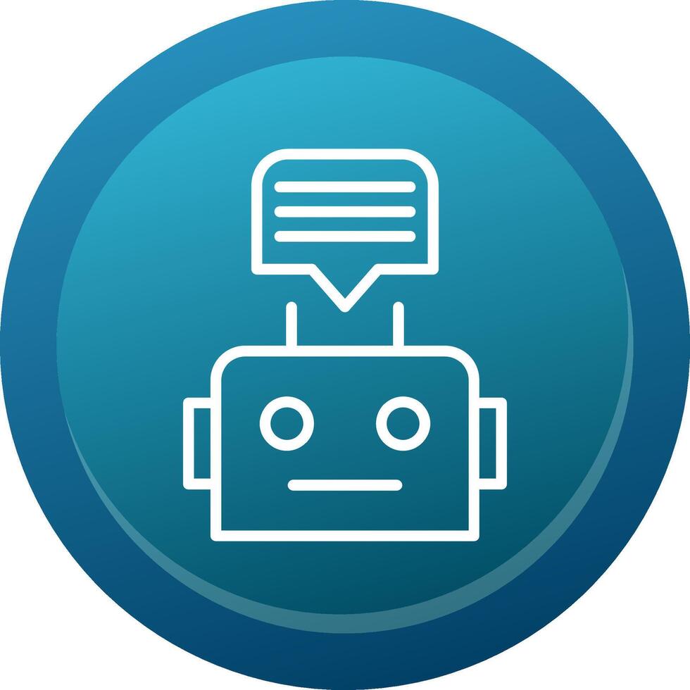 Chatbot Glyph Gradient Button Icon vector