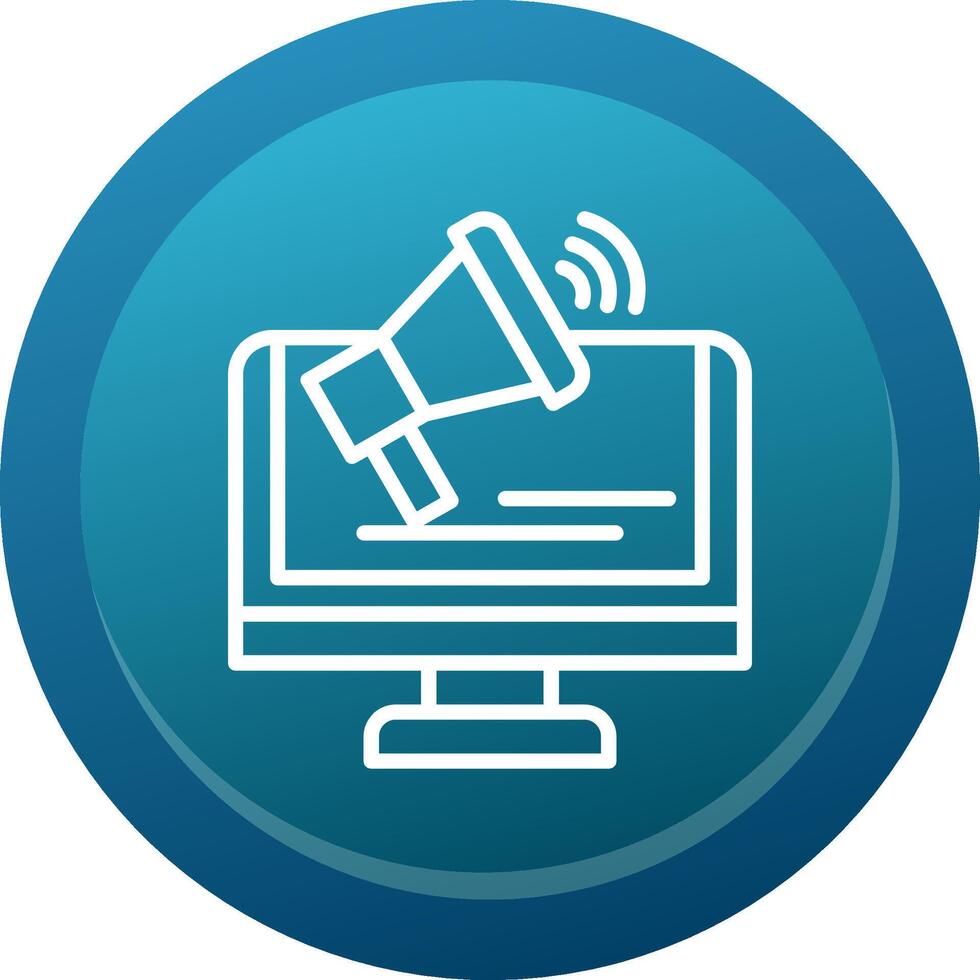 Digital Marketing Glyph Gradient Button Icon vector