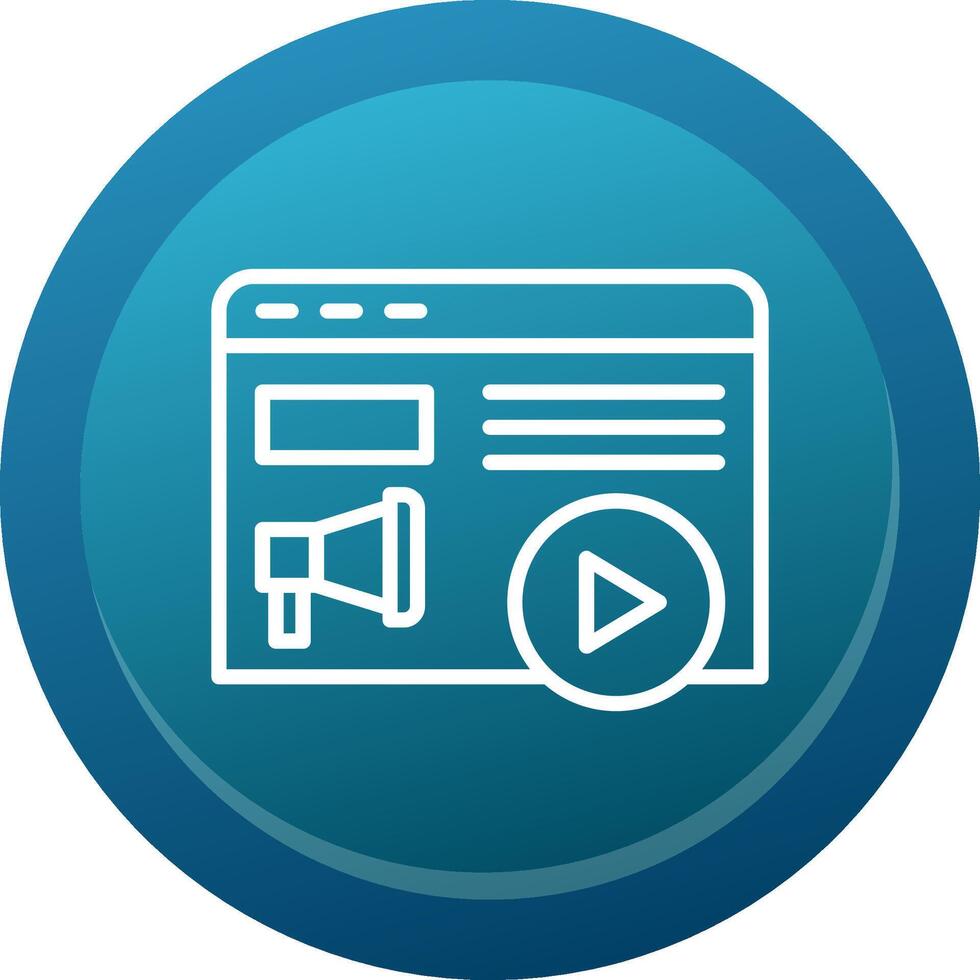 Content Marketing Glyph Gradient Button Icon vector