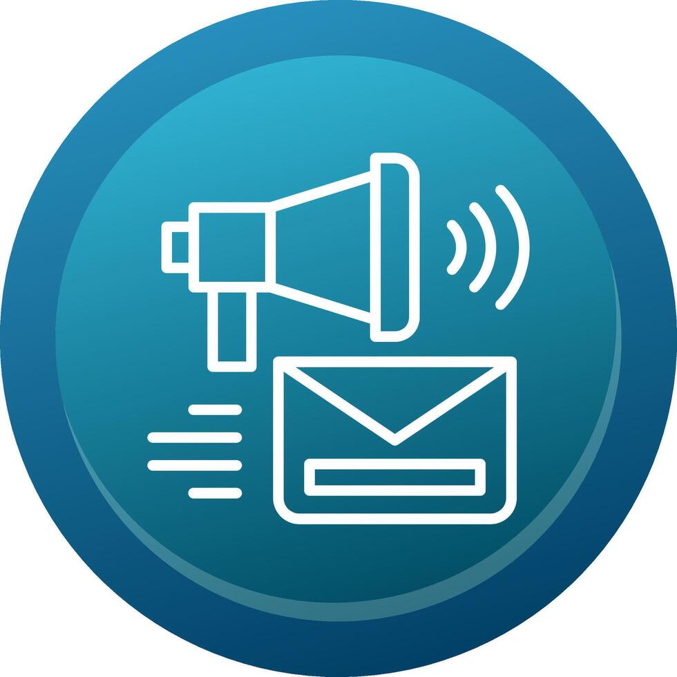 Email Marketing Glyph Gradient Button Icon vector
