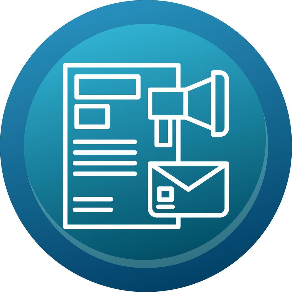 Email Direct Marketing Glyph Gradient Button Icon vector