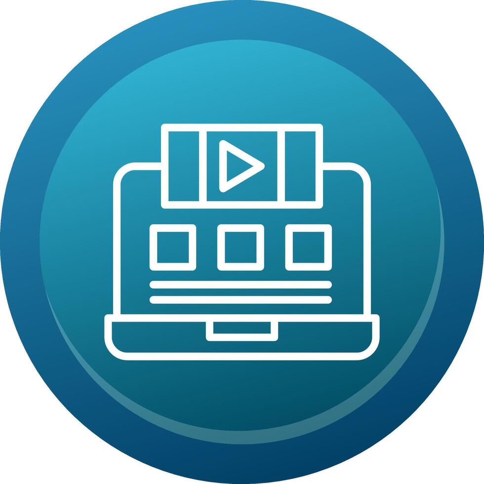Live Stream Glyph Gradient Button Icon vector