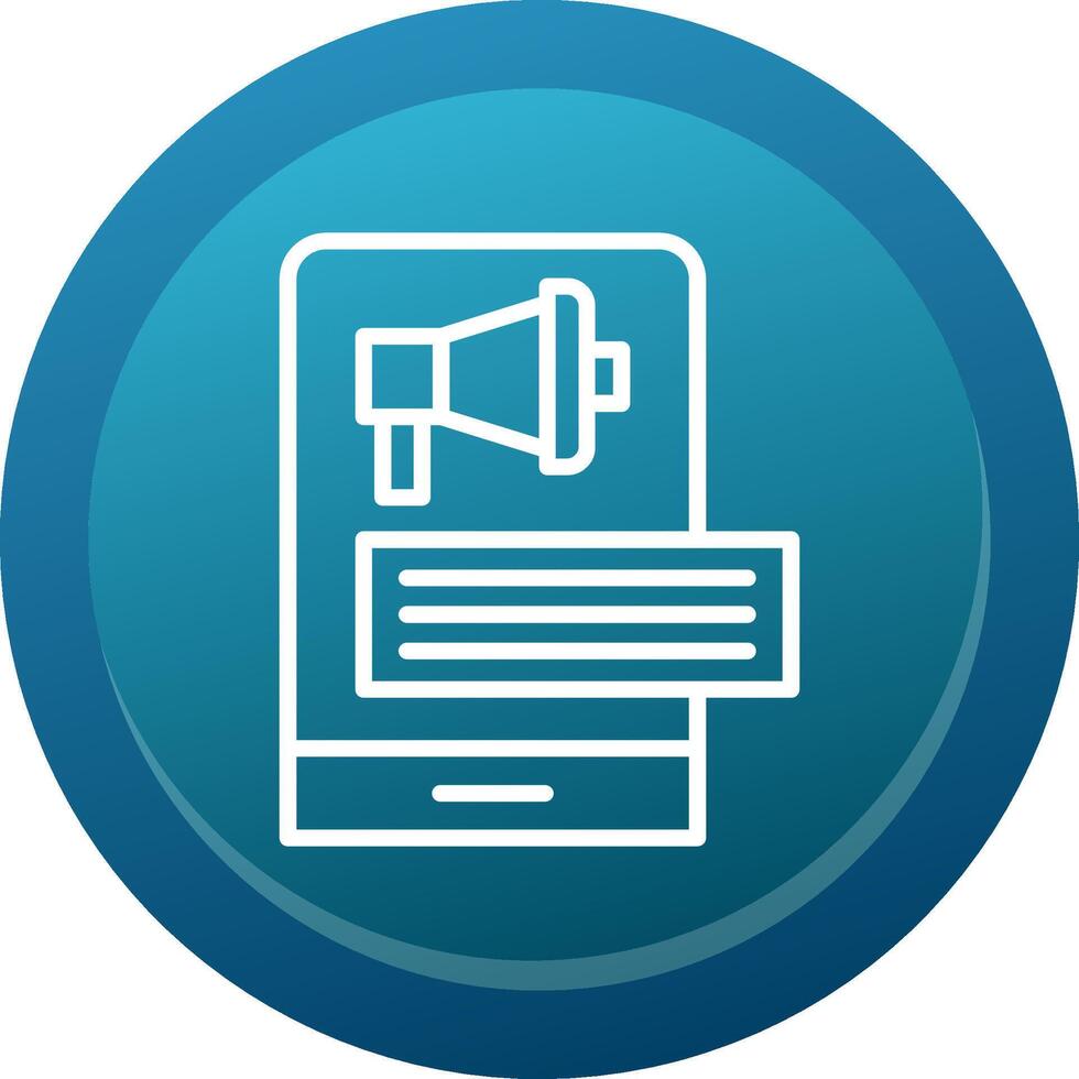 Mobile Advertising Glyph Gradient Button Icon vector
