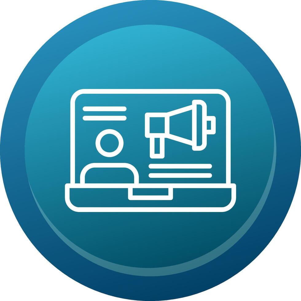 Online Influencer Glyph Gradient Button Icon vector