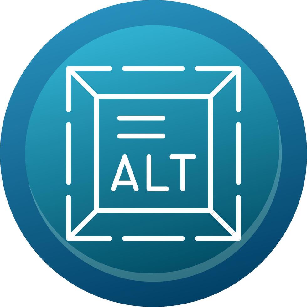 Alt Text Glyph Gradient Button Icon vector