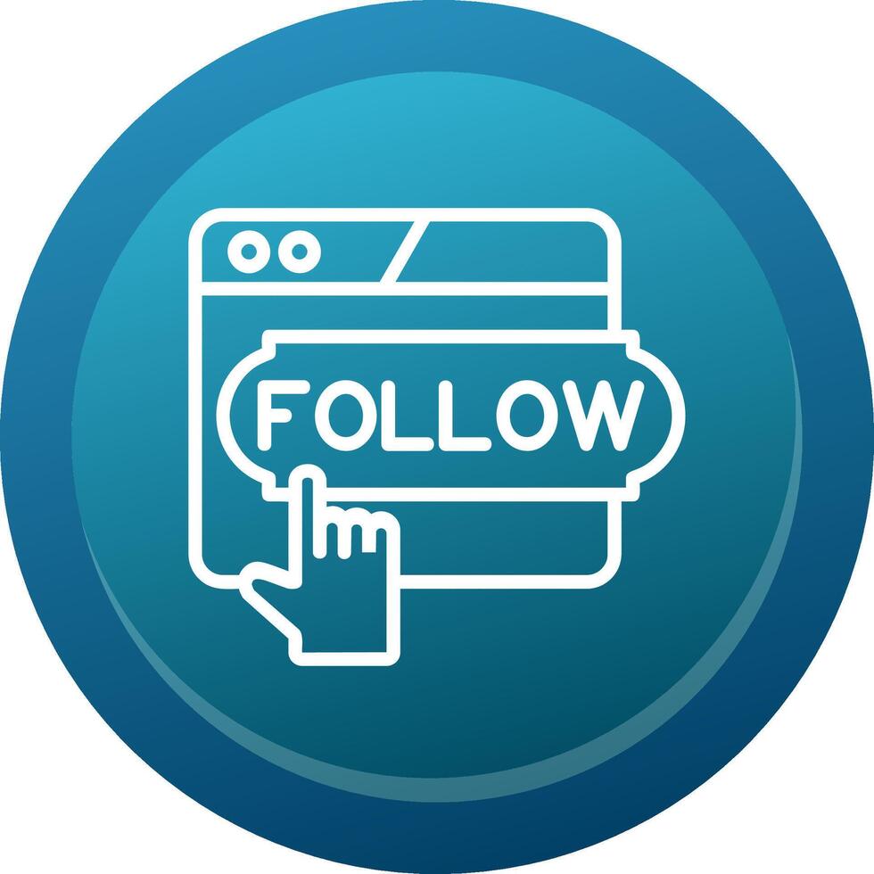 Do Follow Glyph Gradient Button Icon vector