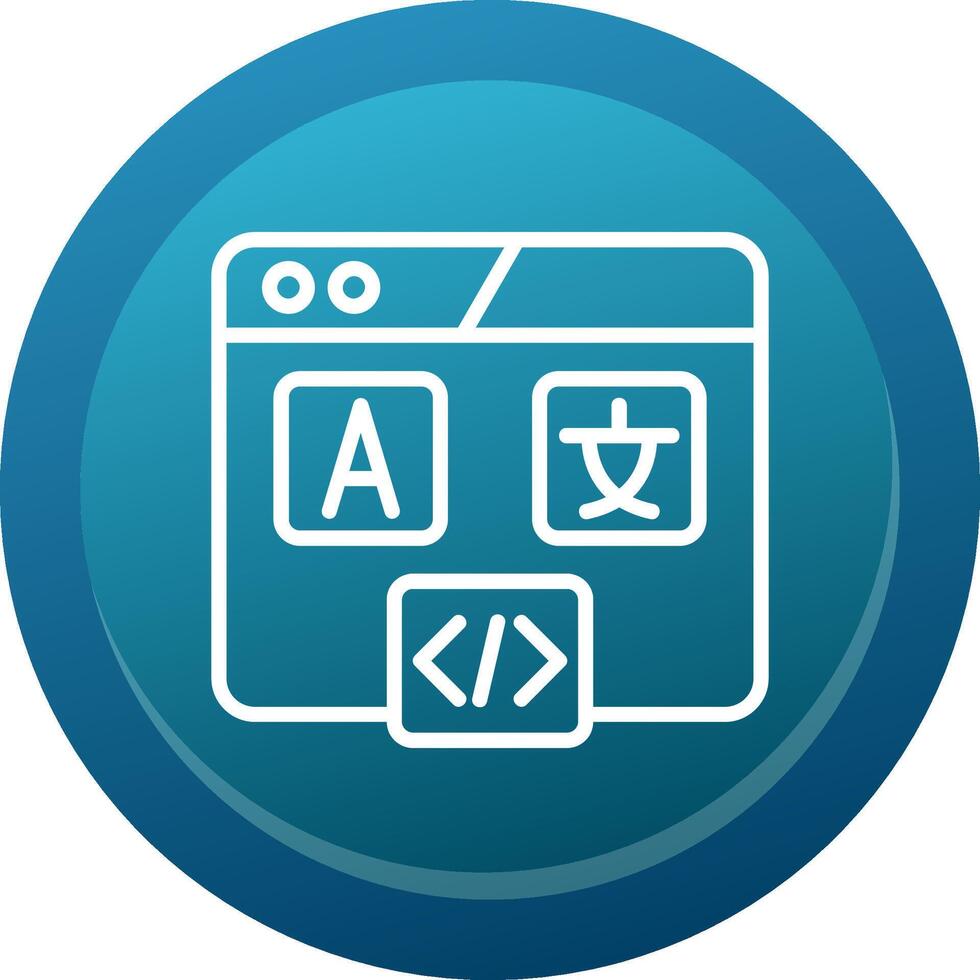 Hreflang Tag Glyph Gradient Button Icon vector