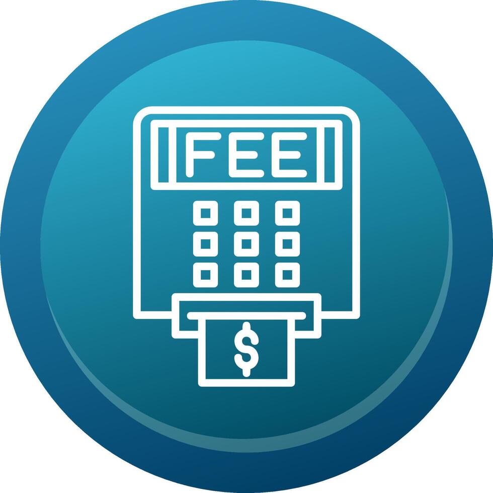 Atm Fees Glyph Gradient Button Icon vector