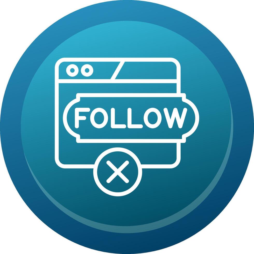 No Follow Glyph Gradient Button Icon vector