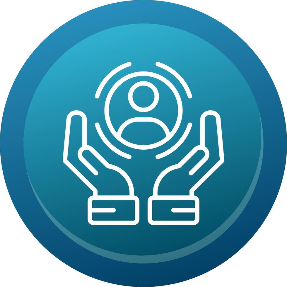 Customer Retention Glyph Gradient Button Icon vector