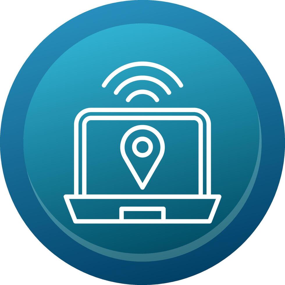 Digital Nomad Hub Glyph Gradient Button Icon vector