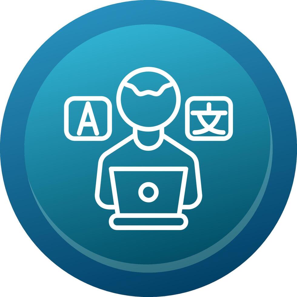 Freelance Translator Glyph Gradient Button Icon vector