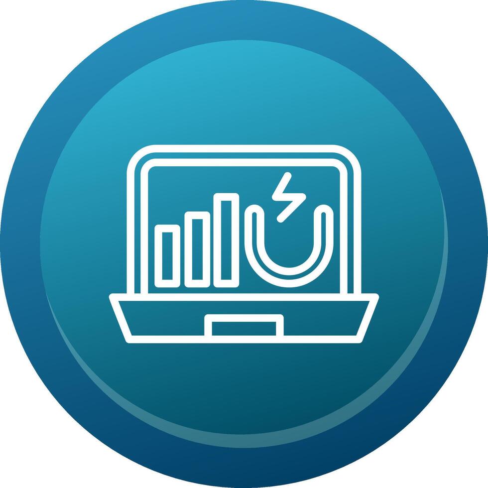 Inbound Marketing Glyph Gradient Button Icon vector