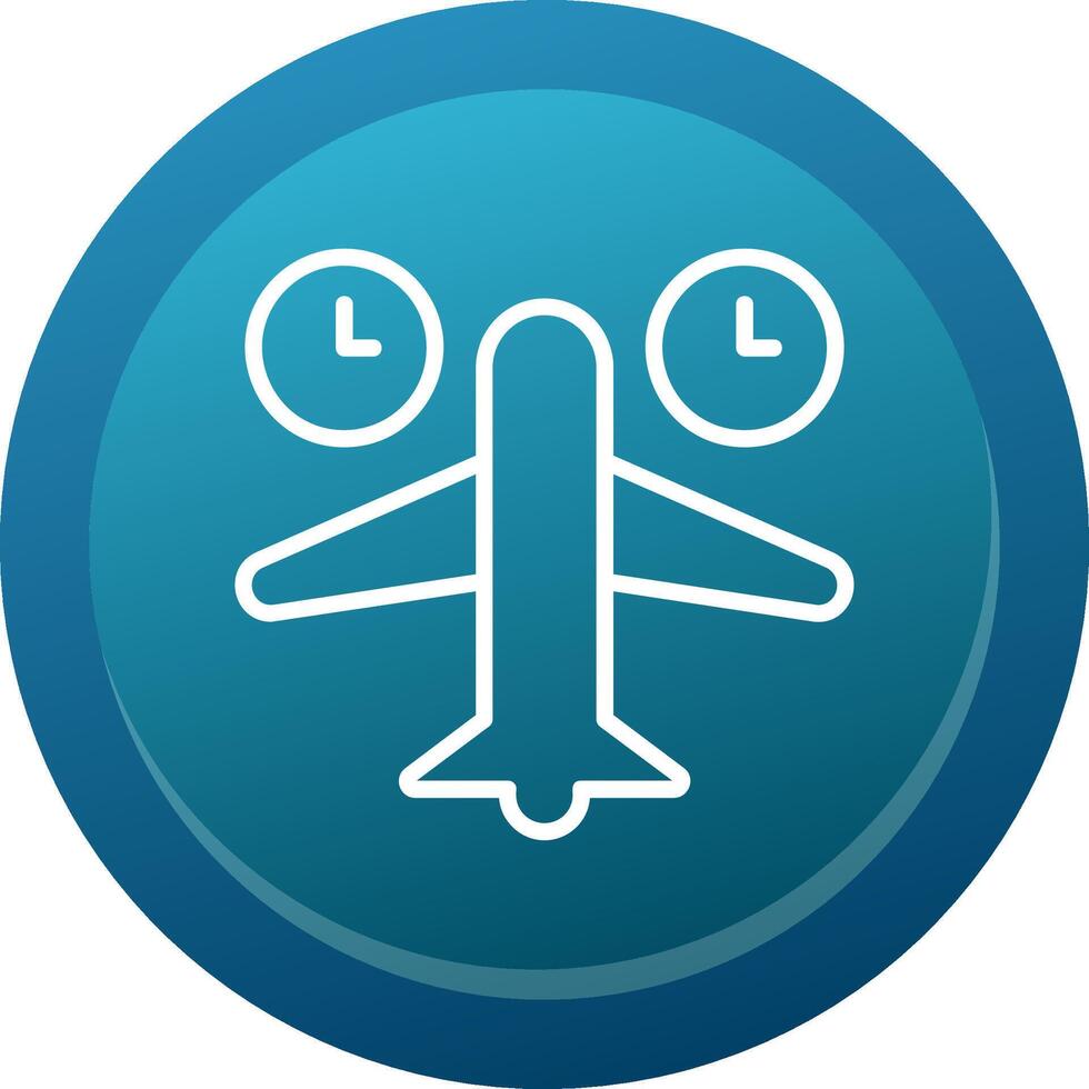 Jet Lag Glyph Gradient Button Icon vector