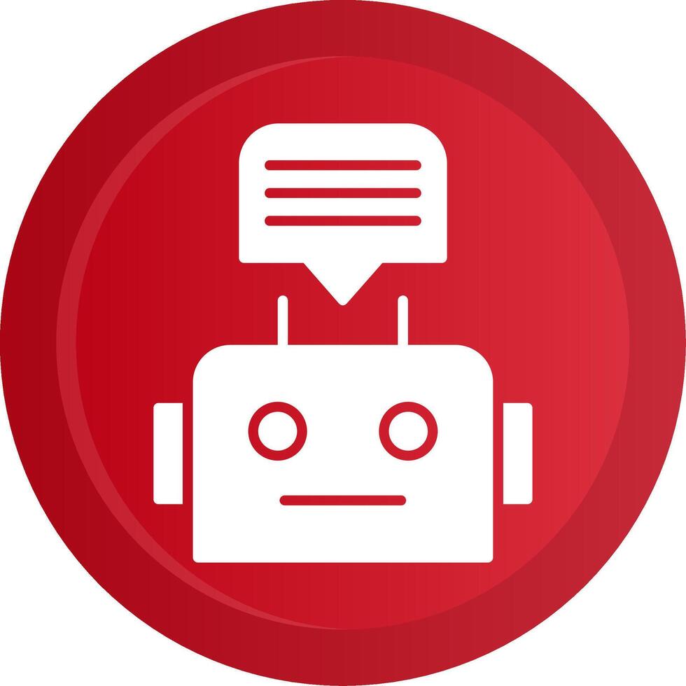 Chatbot Glyph Gradient Button Icon vector