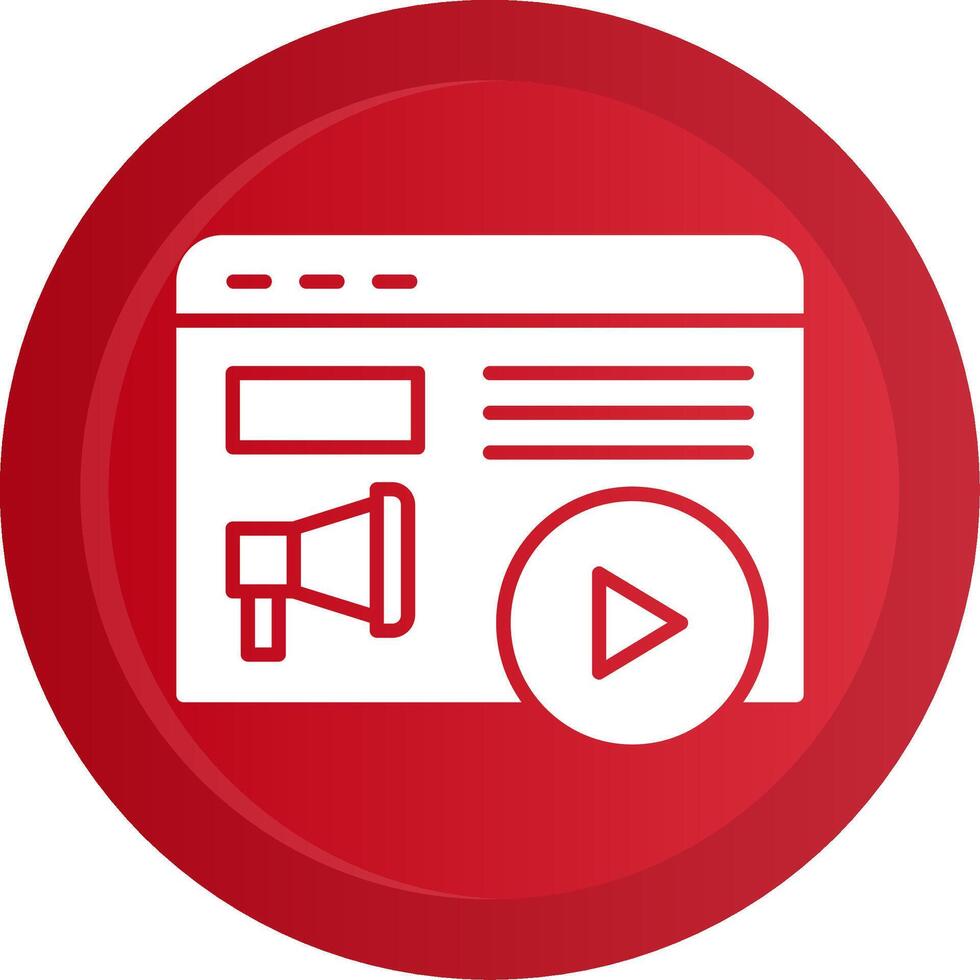 Content Marketing Glyph Gradient Button Icon vector