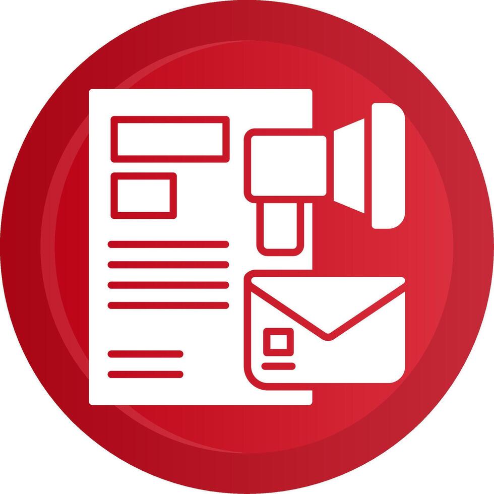 Email Direct Marketing Glyph Gradient Button Icon vector