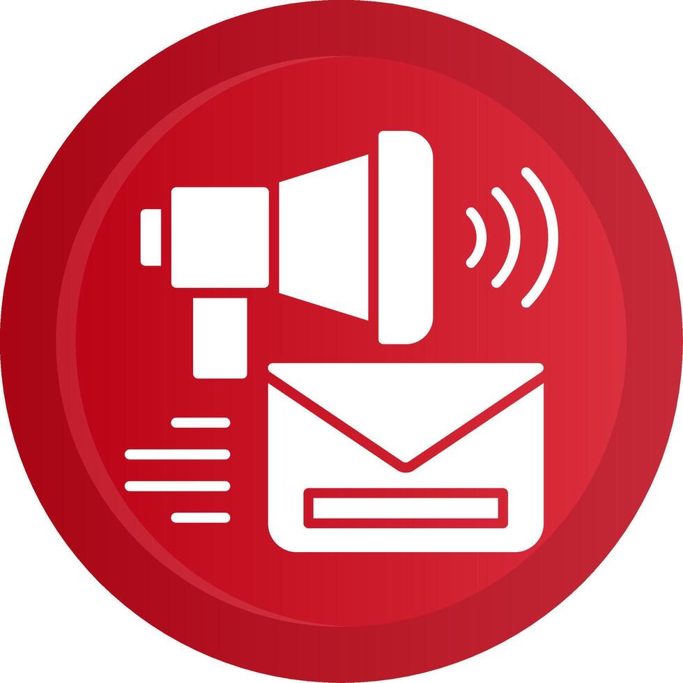 Email Marketing Glyph Gradient Button Icon vector