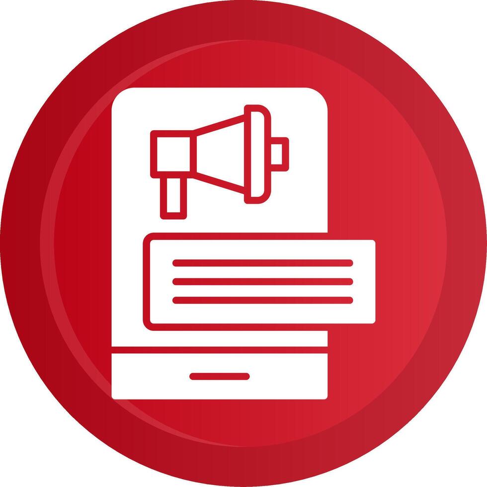 Mobile Advertising Glyph Gradient Button Icon vector
