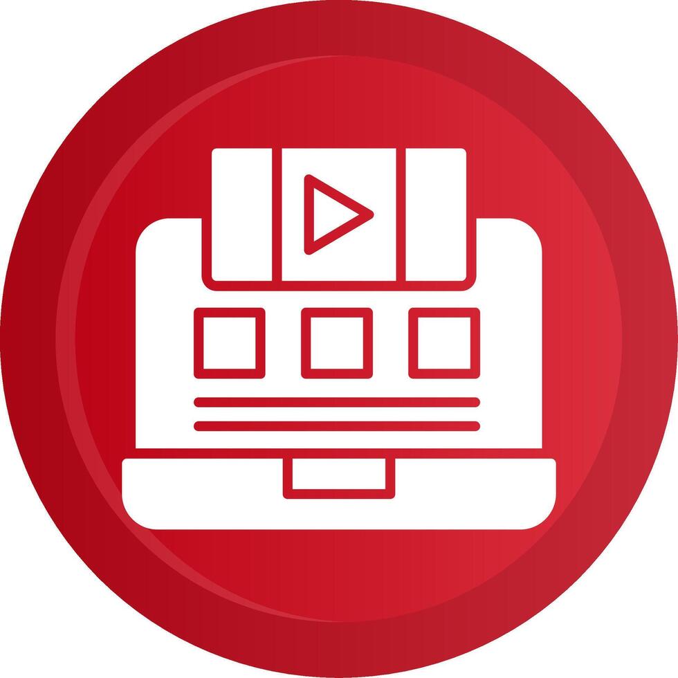 Live Stream Glyph Gradient Button Icon vector