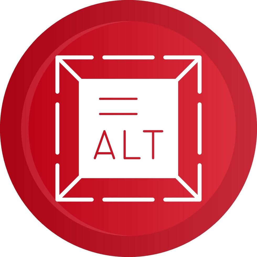 Alt Text Glyph Gradient Button Icon vector