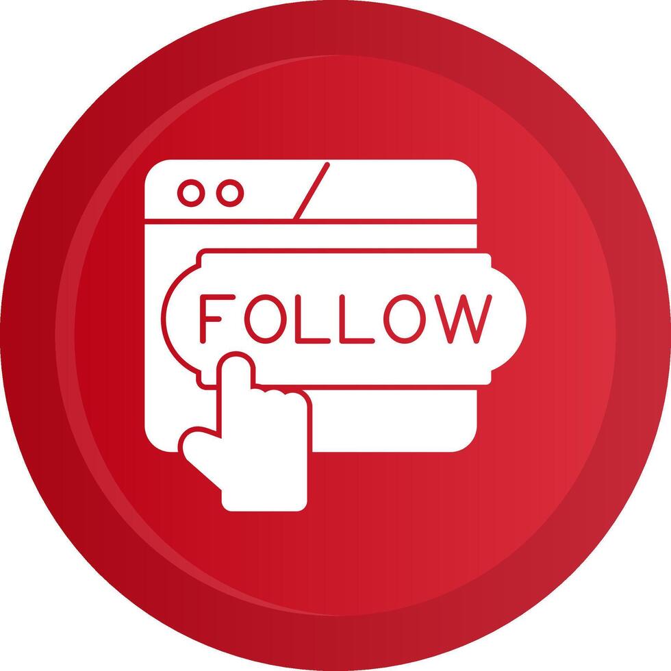 Do Follow Glyph Gradient Button Icon vector