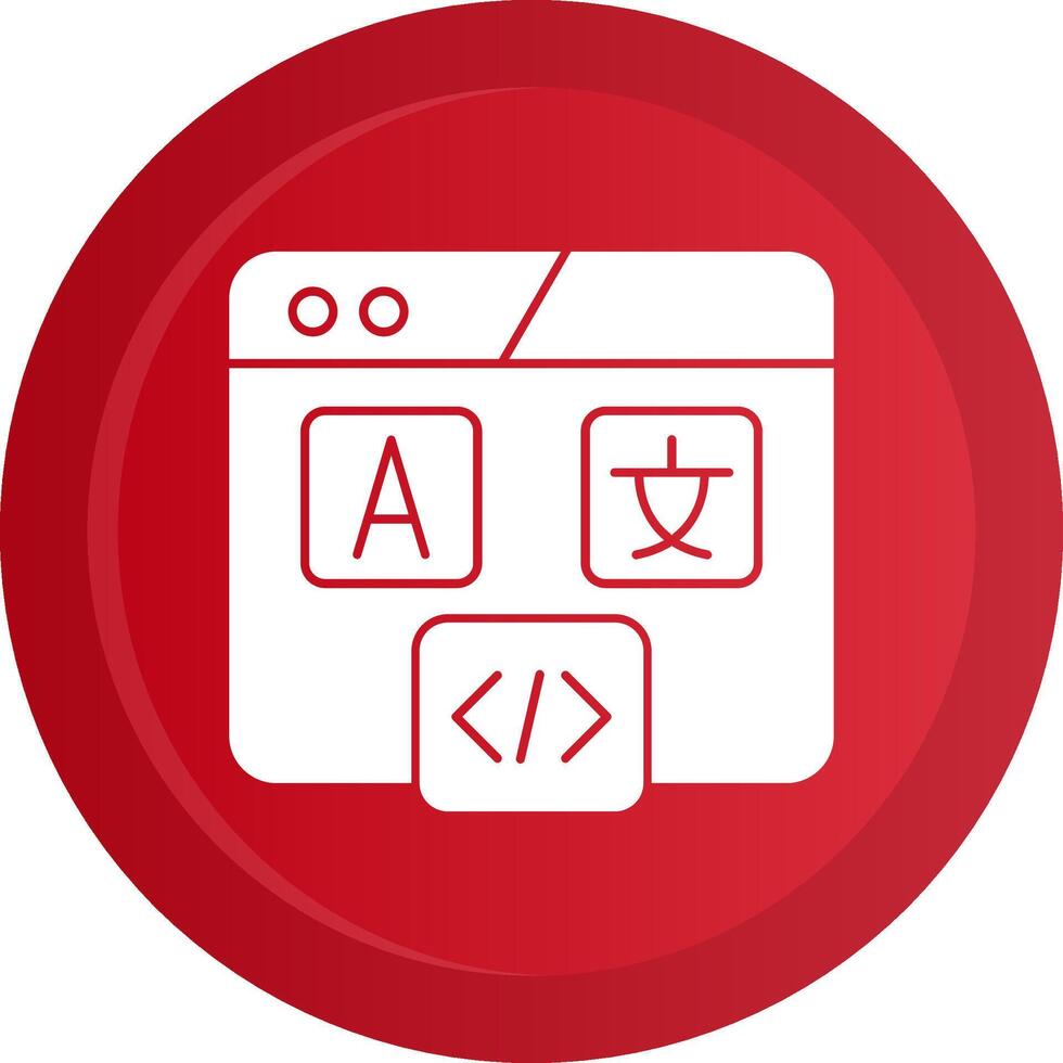 Hreflang Tag Glyph Gradient Button Icon vector