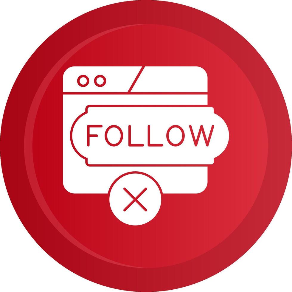 No Follow Glyph Gradient Button Icon vector