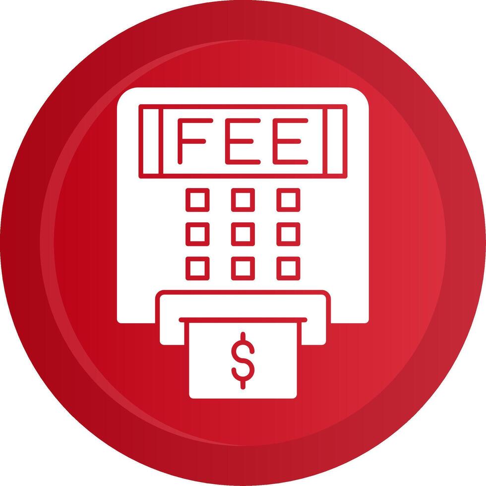 Atm Fees Glyph Gradient Button Icon vector