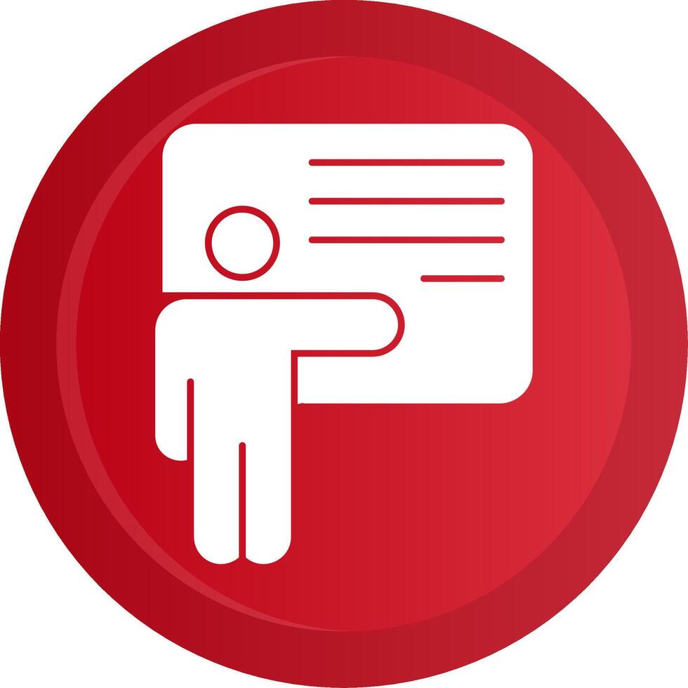 Coaching Glyph Gradient Button Icon vector