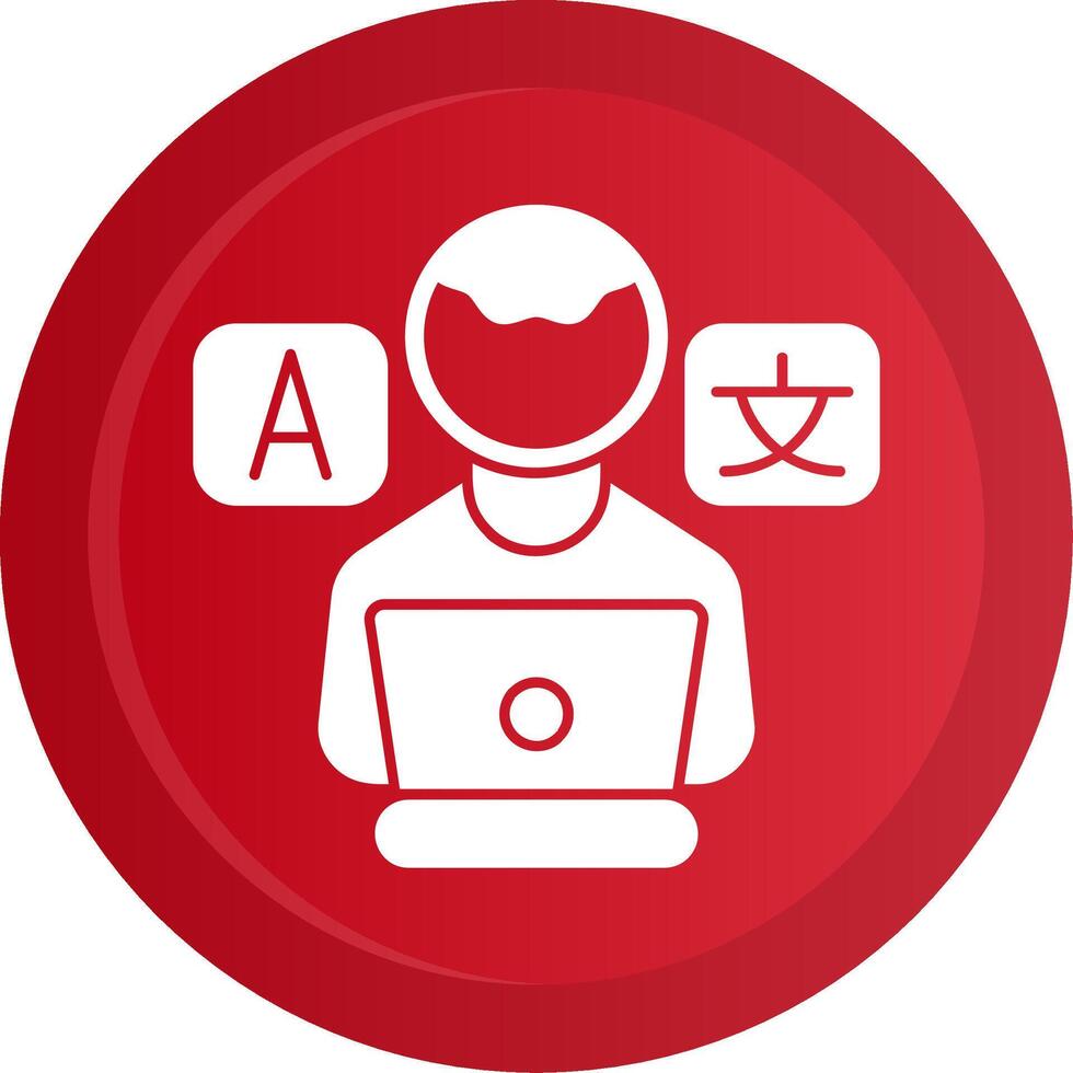 Freelance Translator Glyph Gradient Button Icon vector