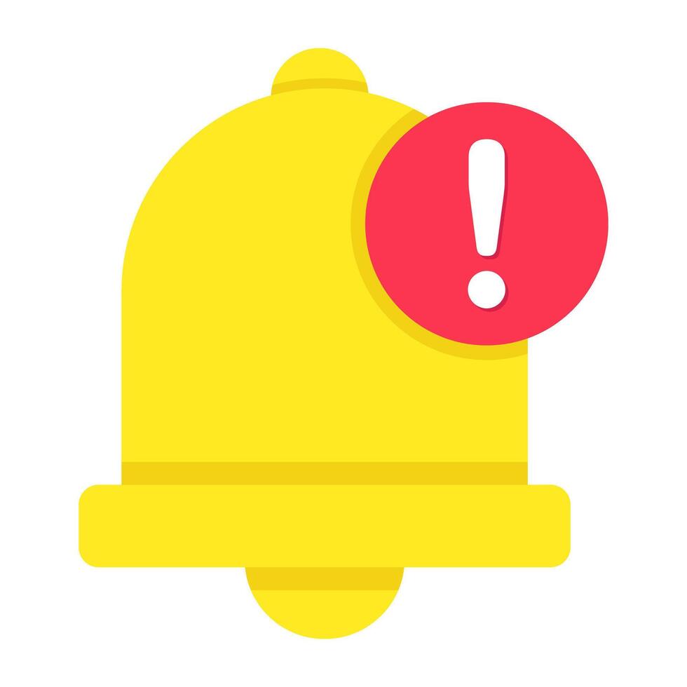 A premium flat design of bell error icon vector
