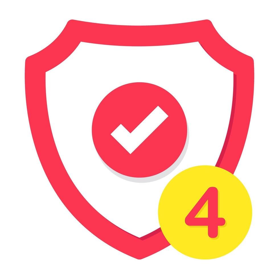 An editable design icon of security shield vector