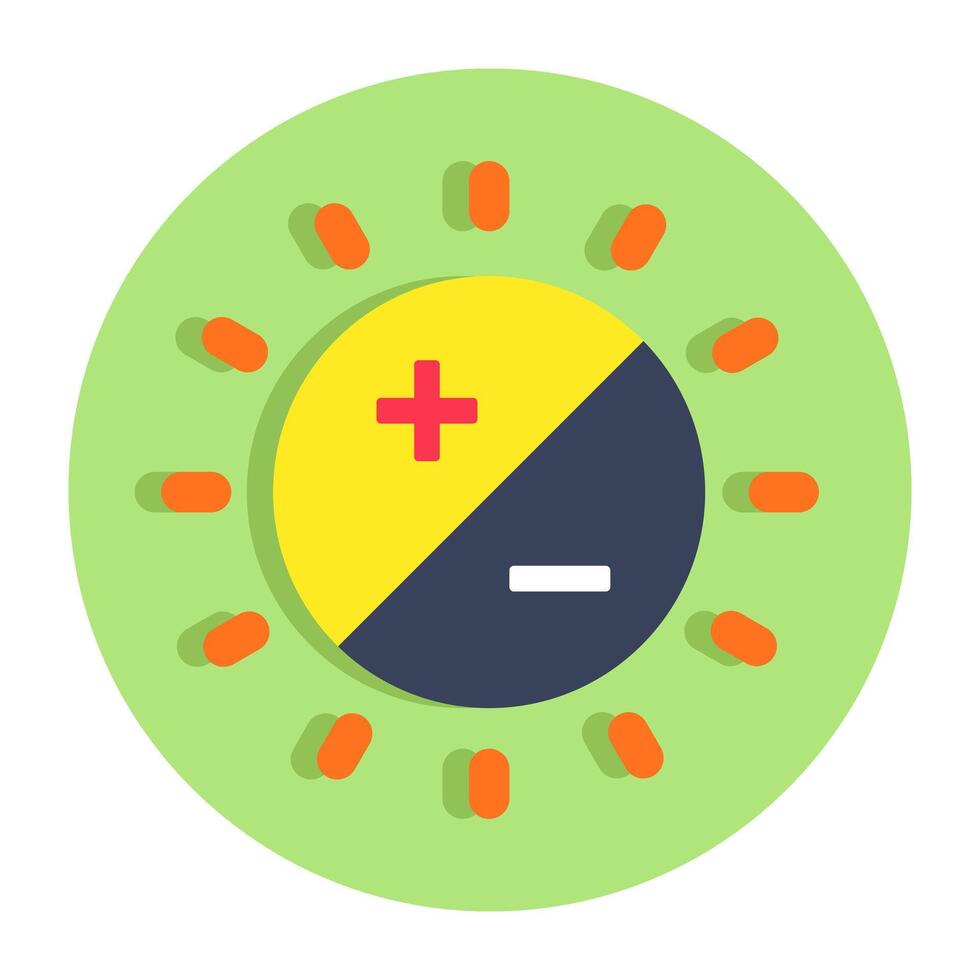 A flat design icon of brightness control vector