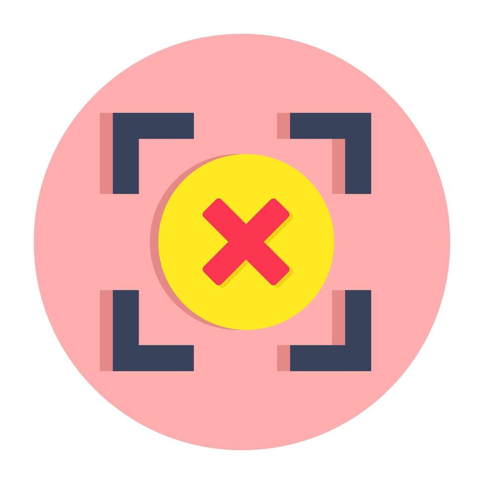 Conceptual flat design icon of cross sign vector