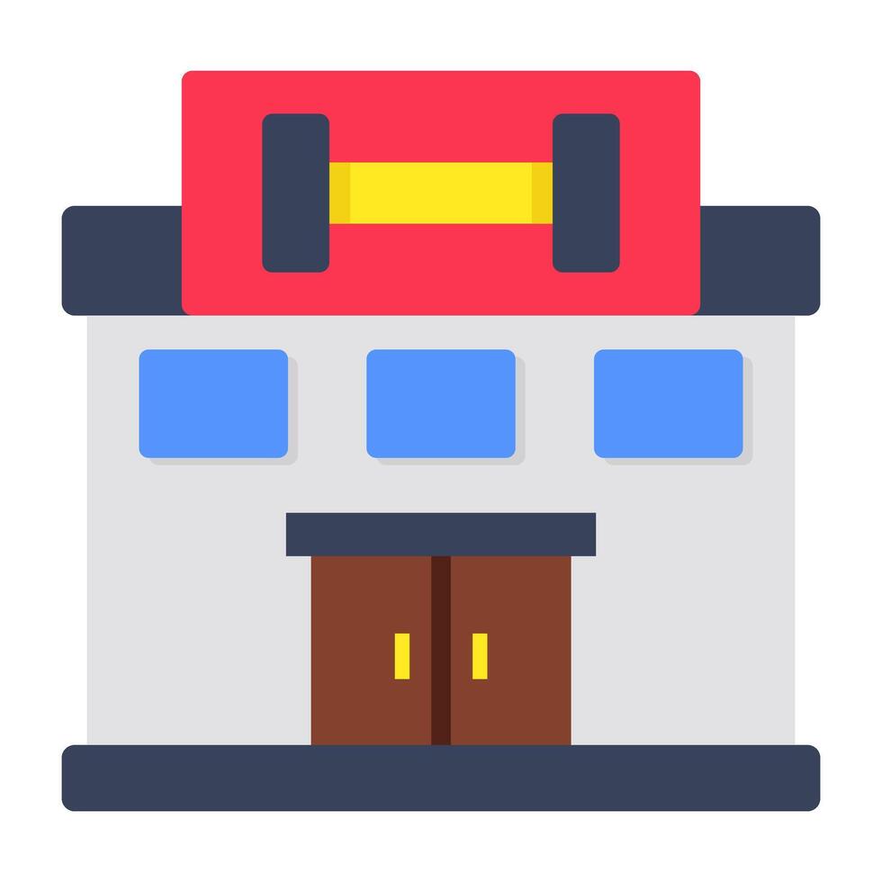 Editable design icon of gym building vector