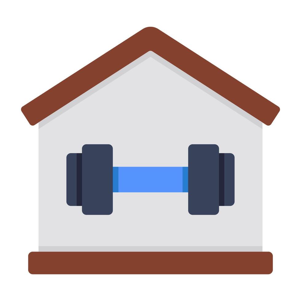 Editable design icon of gym building vector