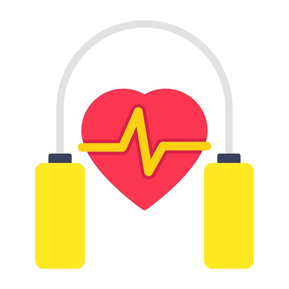 A flat design icon of skipping rope vector