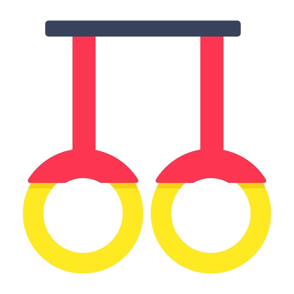 Vectors design of gymnastic rings, flat icon