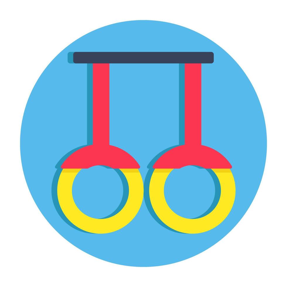 Vectors design of gymnastic rings, flat icon