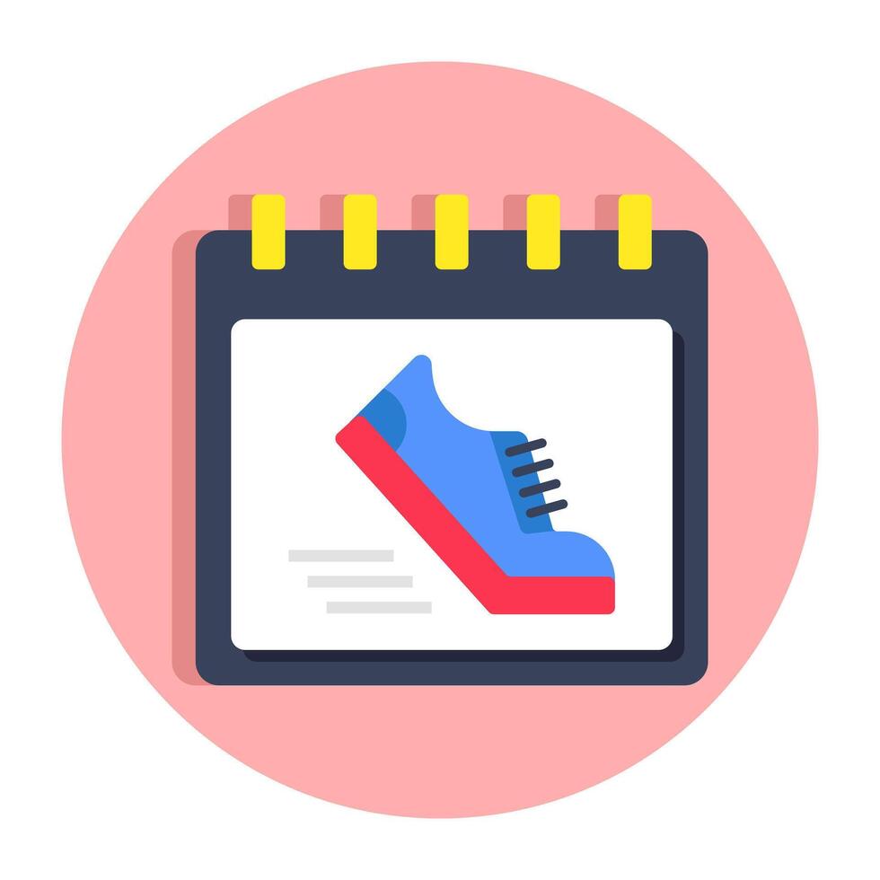 Calendar with shoe icon, race schedule vectors