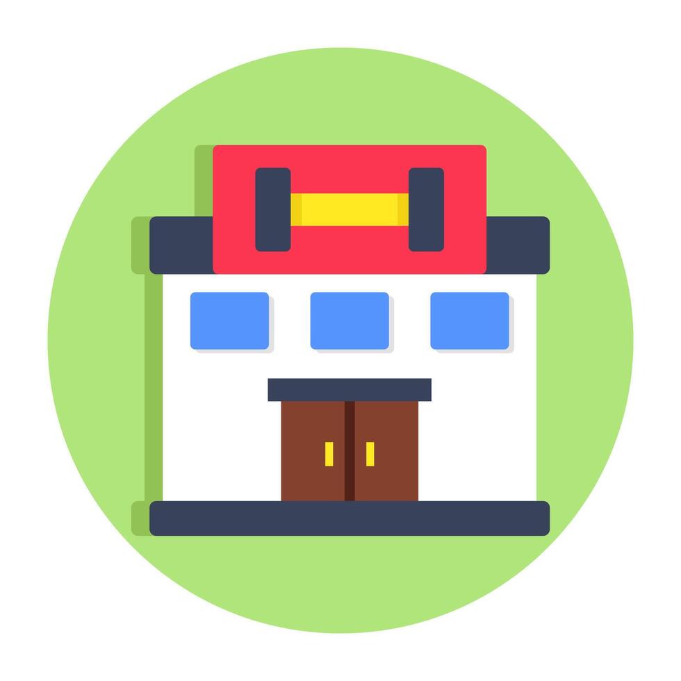 Editable design icon of gym building vector