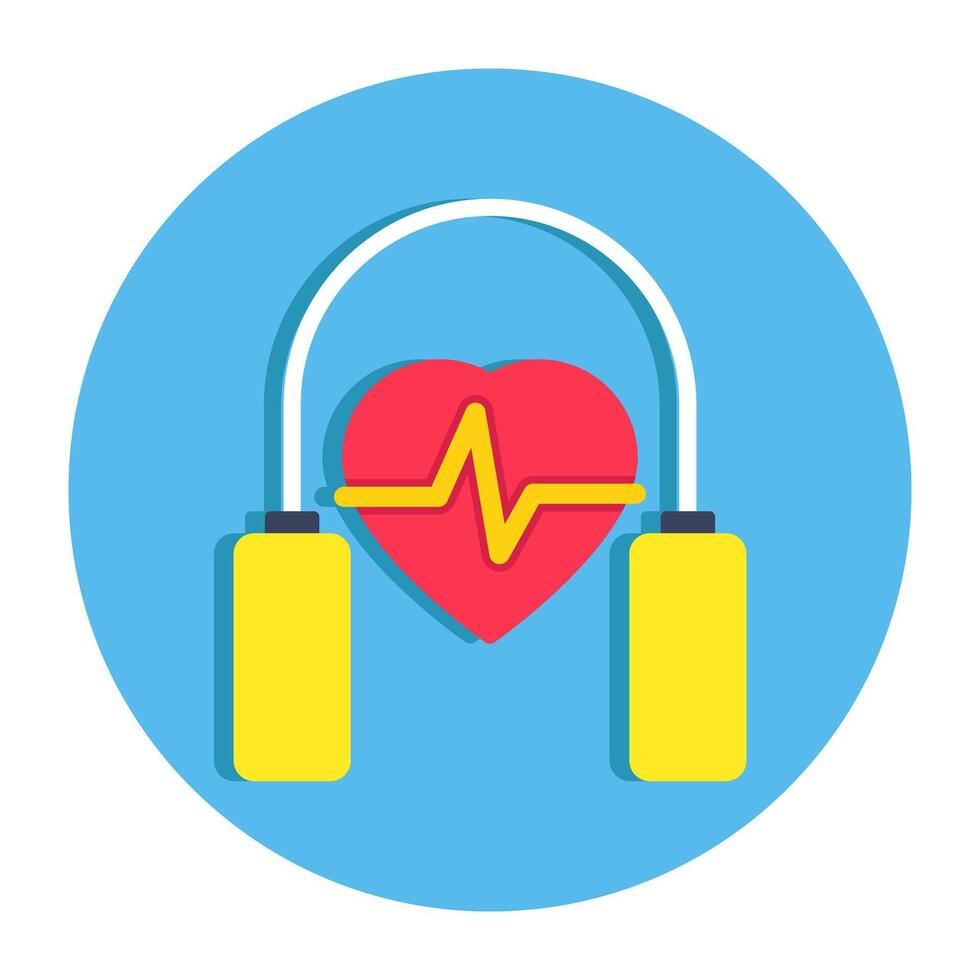A flat design icon of skipping rope vector