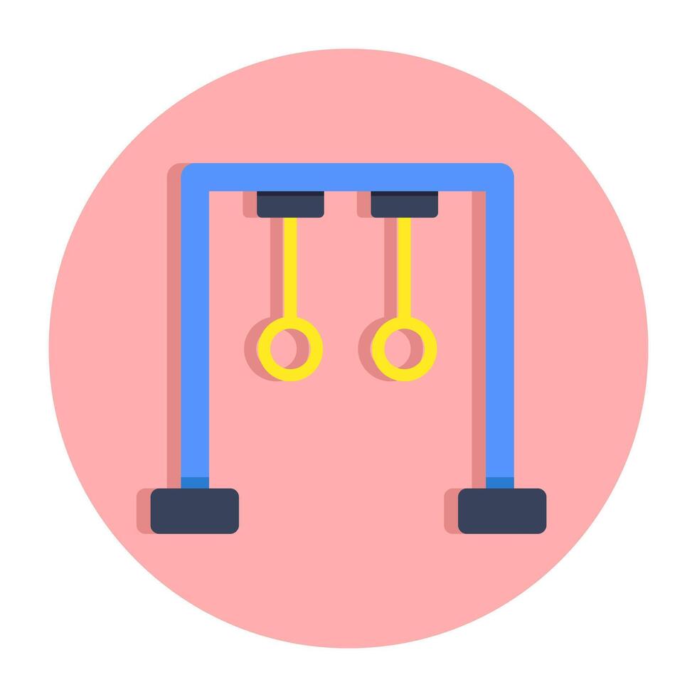 Vectors design of gymnastic rings, flat icon